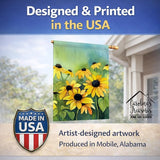 Caroline's Treasures Maryland Black-Eyed Susans in Watercolor House Flag Large Porch Sleeve Pole Decorative Outside Yard Banner Artwork Wall Hanging, Polyester, House Size, Multicolor