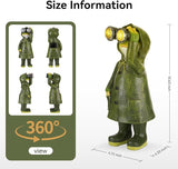 Solar Garden Statues Decor Frog with LED Lights and Telescope, Outdoor Garden Statues, Frog Statue for Patio, Balcony, Housewarming, Yard Ornaments Gifts for Women
