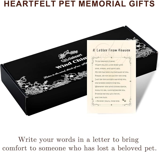 Dog Memorial Gifts for Loss of Dog, 32" Pet Memorial Vintage Wind Chimes with Embossed DogPaw Pendant, Pet Passing Away Sympathy Remembrance Gift