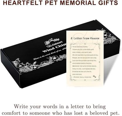 Dog Memorial Gifts for Loss of Dog, 32" Pet Memorial Vintage Wind Chimes with Embossed DogPaw Pendant, Pet Passing Away Sympathy Remembrance Gift