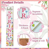 Hello Spring Porch Sign, Flower Butterfly Sign for Front Porch, Pink Tulip Wooden Sign Yard, Vertical Wood Sign Standing for Patio Front Door Porch, Farmhouse Holiday Home Party Entryway Yard Wall Decor Indoor Outdoor, 47x8 inch