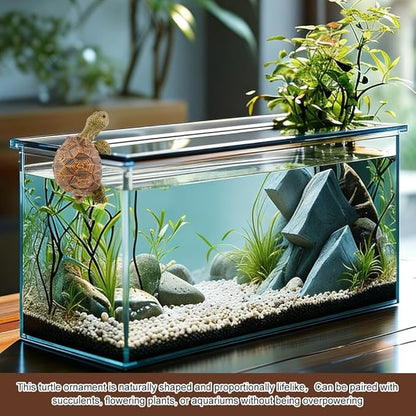 Turtle Statue Tortoise Figurine Plant Pot Hanger, Mini Climbing Turtle Ornament Garden Decor, Resin Cute Tortugas Ornament Desk Decor for Bonsai Succulents Aquariums