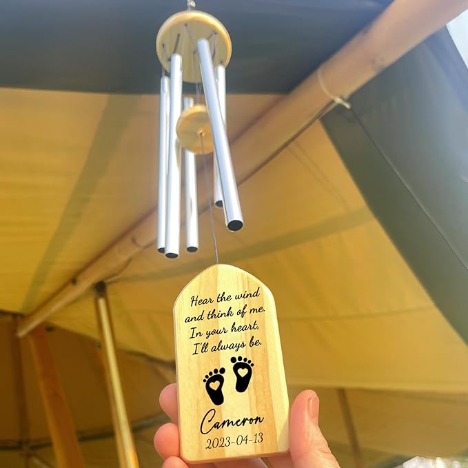 Baby Memorial Wind Chimes - Personalized Loss & Miscarriage Memorial Gifts