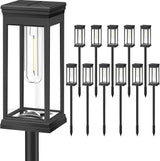 BesLowe Upgraded Solar Pathway Lights Outdoor, 12-Pack Large LED Solar Light Outdoor Waterproof, Super Bright Outside Lights for Yard, Sun-Powered Landscape Lighting for Garden Walkway, Cool White