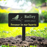 Personalised Bird Memorial Grave Marker, Custom Bird Memorial Stake Grave Marker, Metal Cemetery Decoration for Grave Sympathy Bird Memorial Plaque for Outdoors Grave Yard Garden