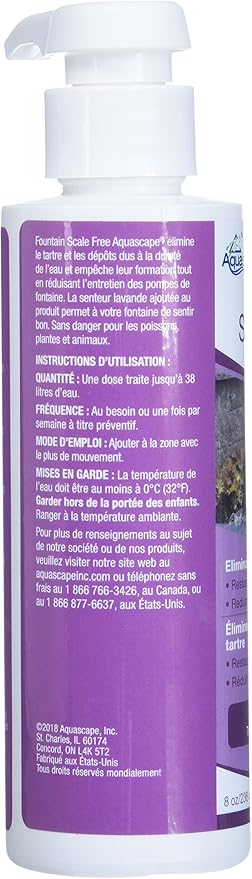 Aquascape 98907 Fountain Scale Free Treatment 250 ml/8.5 oz for Water Feature and Garden