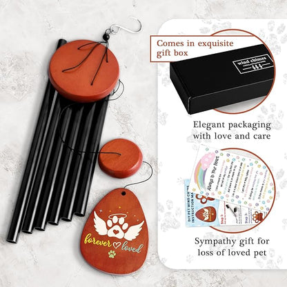 Dog Memorial Gifts Wind Chimes, Pet Memorial Sympathy Gifts for Dogs, Wind Chime Presents for Loss of Pet Dog Remembrance, Pets Passing Away Bereavement Grieving Gift