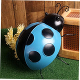 Holibanna 3pcs Simulation Ladybug Decorations for Garden Iron Art Ladybug Statues Outdoor Decor for Home Villa Courtyard Garden Ornaments