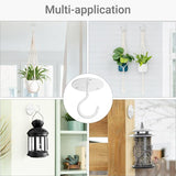 Mkono Ceiling Hooks for Hanging Plants, Metal Plant Hanger Bracket Wall Mount Hooks for Hanging Bird Feeders, Lanterns, Wind Chimes, Planters, Indoor&Outdoor Decoration Hooks (4-Pack) (White)