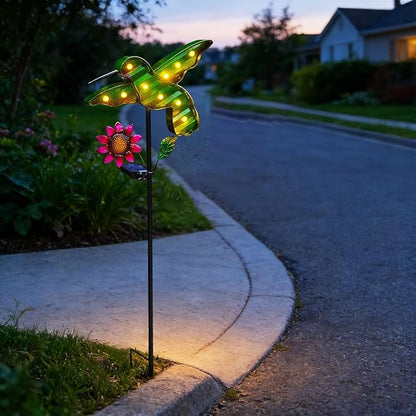 Solar Lights Outdoor Garden Stakes, Waterproof Hummingbird Lights Gifts for Women Mum and Metal Bird Decorative LED Lanterns for Yard, Patio (Hummingbird) (Hummingbird)