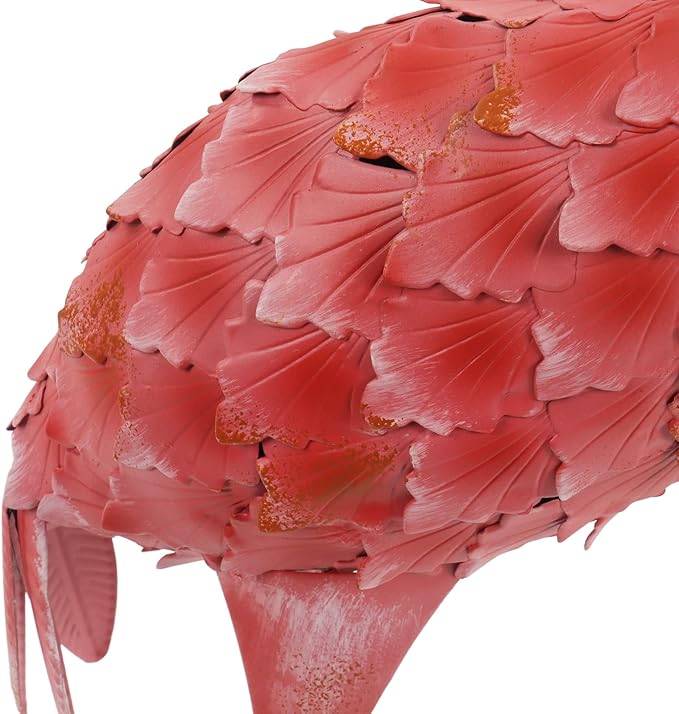 Lifelike Iron Flamingo Garden Statue - Colorful Painting, Perfect Garden Decoration for Lawn, Terrace, and Backyard