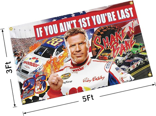 If You Ain't 1st First You're Last Flag College Flags 3×5 Feet Funny Poster Banner Wall Outdoor Hanging Flag with 4 Brass Grommets for College Dorm Room Decor