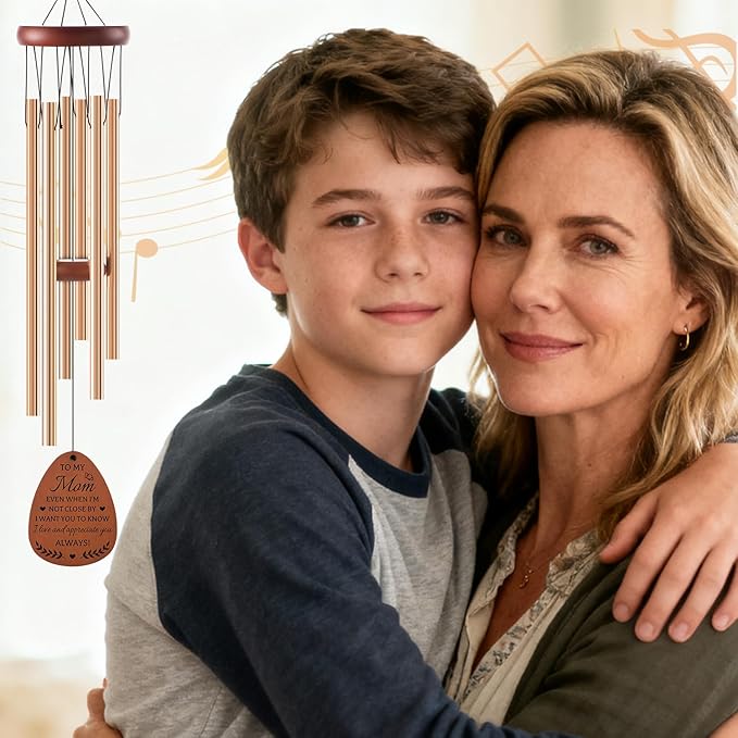 Mom Gifts Wind Chimes - Gifts for Mom from Daughter Son, Birthday Christmas Thanksgiving Mothers Day Love Reminder Present Idea, Wind Chimes for Outside Garden Decor