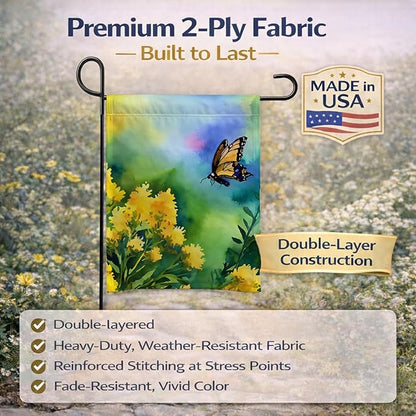 Caroline's Treasures Kentucky Goldenrod in Watercolor Garden Flag Mailbox Flag Decorative Yard Flag Banner Outside Patio Artwork Yard Flower Beds, Garden Size, Multicolor