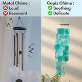 Solange & Frances Beach Decor, Outdoor Decor, Wind Chimes for Outside, Sea Glass Decor, Gift Ideas for Beach Lovers, Windchimes for Outdoors, for Beach