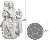 Design Toscano He Loves the Little Children Indoor/Outdoor Holy Religious Garden Statue, 28 Inches High, Cast Stone Resin, Antique Stone Finish