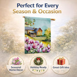 Caroline's Treasures Louisiana Magnolias in Watercolor House Flag Large Porch Sleeve Pole Decorative Outside Yard Banner Artwork Wall Hanging, Polyester, House Size, Multicolor