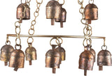Rustic Wind Chimes for Outside – Handcrafted Tiered Bell Chime with Deep Tone – 16” Copper Coated Bronze Finish Metal Wind Chime for Garden Decor, Porch, Yard, Patio – Farmhouse Outdoor Decoration