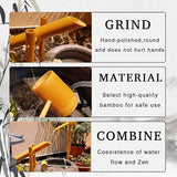 Handmade Solar Water Pump Fountain Kit, Free Standing Bamboo Fountain, Japanese Rocking Water Fountain, Patio Water Fountains, for Creates a Captivating Outdoor Fountain,Carbonization