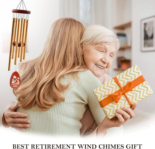 Retirement Wind Chimes - Retirement Gifts for Women, Retired Gifts for Men, Wind Chimes Gift for Woman Coworker Teacher Retired Party Decorations, 25.5" Windchimes