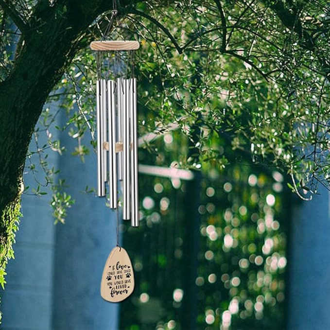 If Love Could Have Saved You Sympathy Gift for Friend Windchimes Décor Outside Outdoor Indoor Garden Yard Porch Patio, Pet Memorial Wind Chimes for Loss of Dog Paw Print