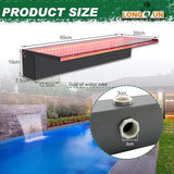 LONGRUN 60cm Pond Waterfall Blade,Acrylic Pool Fountain with RGB Bluetooth LED Light, Complete Waterfall & Stream Kits for Outdoor Water Features