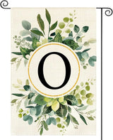 AVOIN colorlife Monogram Letter O Floral Garden Flag 12x18 Inch Double Sided Outside, Family Last Name Initial Yard Outdoor Decoration