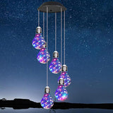 Multicolor Solar Wind Chimes for Outside, Solared Lights Outdoor Wind Chimes, Hanging Solar Powered Bulb Ball Lights for Home Party Yard Garden Christmas Decoration Gifts for Women Mom Grandma Teacher