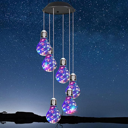 Multicolor Solar Wind Chimes for Outside, Solared Lights Outdoor Wind Chimes, Hanging Solar Powered Bulb Ball Lights for Home Party Yard Garden Christmas Decoration Gifts for Women Mom Grandma Teacher