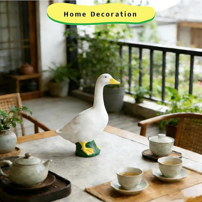 LICAEVEY Goose Statue, Big Resin Large White Goose Garden Lawn Yard Sculpture, Exquisite Craft Goose Figurine Decoration for Indoor and Outdoor