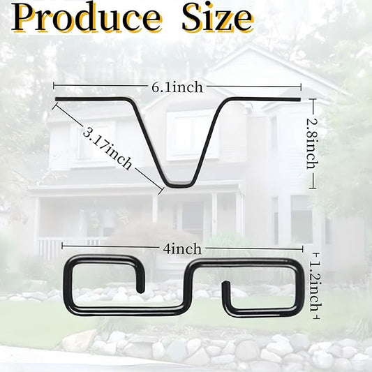 2 Pcs Rain Chain Clip for Gutter Adapter,Outside V Style Copper Hook Hanger Iron Connector,Rain Chain Water Diverter Accessories, Outdoor Hardware Accessory