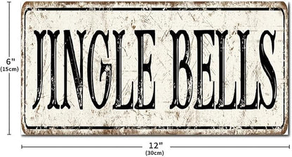 Madcolitote Personalized Jingle Bells Street Sign Vintage Jingle Bells Wood Signs Wall Art Rustic Wall Decorations for Living Room Home Decor for Home Man Cave Gate Garden Bars Cafes 6x12in