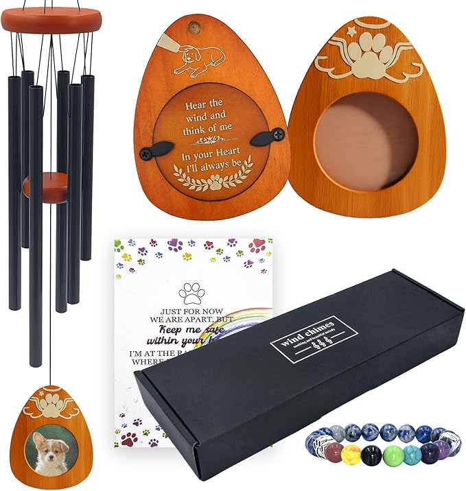 Pet Memorial Wind Chimes，Loss Pets Sympathy Gift Dogs Passing Away Gift, Remembrance Bereavement Gift,in Memory of Dogs Cats Gifts