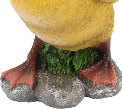 Cute Statues Resin Duck Figurine Furry Ducks True Colors Garden Statue Anti Fading Backyard Decor(Gray)