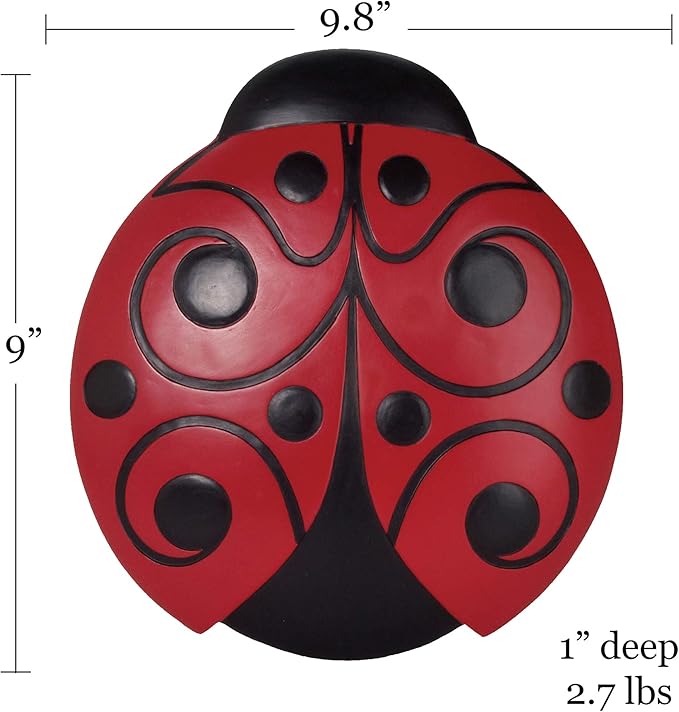 Spoontiques - Garden Décor - Ladybug Stepping Stone - Decorative Stone for Garden