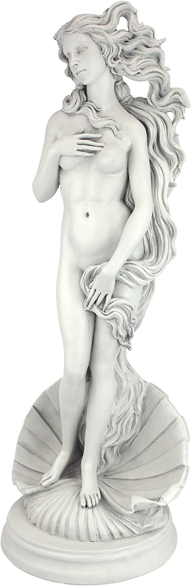 Design Toscano Birth of Venus, Roman Patroness of Love Indoor/Outdoor Garden Statue, 25 inches tall, Cast Stone Resin, Antique Stone Finish