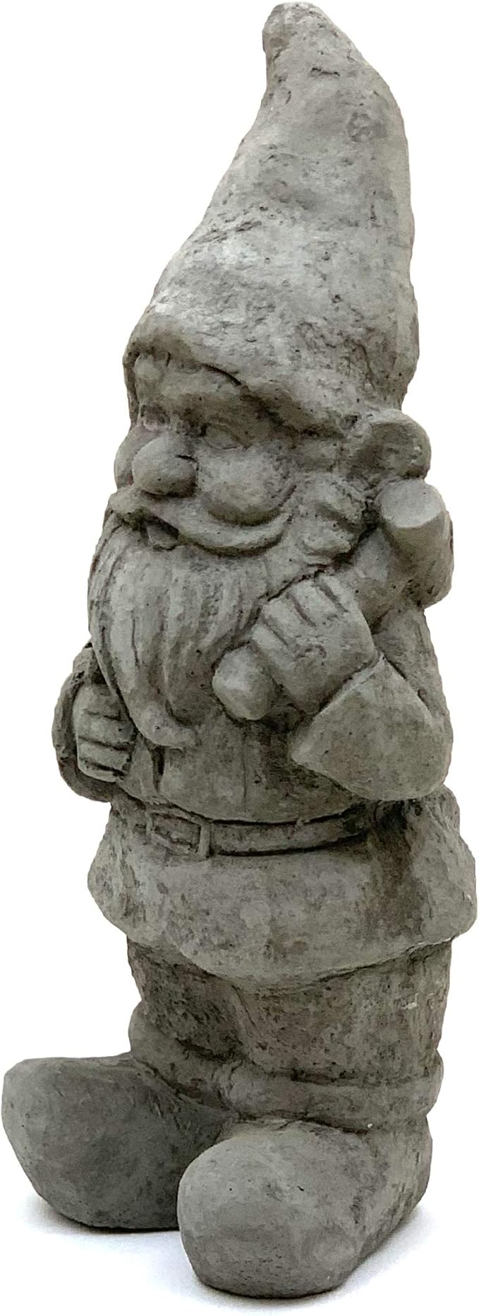 Vintage Garden Gnomes (Set/5): Solid Durable Stone Statue with Aged Texture. Sealed for Outdoor Use. Handcrafted USA. (Antique/Gray)