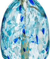 Evergreen Garden Colorful Art Glass Wind Chime | Light Blue| Solid Wood Striker | Natural Deep Tone | 8 Inches Tall | Beautiful Gift for Patio, Garden, Outdoor Home Decor