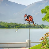 Outdoor Metal Dragon Garden Balancer Yard Art 53" H, Artisam Crafted Decorative Iron Stakes Gifts for Dragon Enthusiast, Animal Balancing Statue for Court Patio Exterior Space Decor