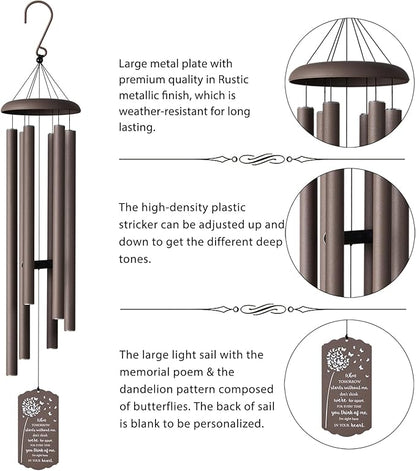 43" Large Wind Chimes for Outside Deep Tone, Memorial Wind Chimes for Loss of Loved one, Bereavement Sympathy Gifts in Memory of a Loved one, Outdoor Decor for Garden,Yard,Lawn & Patio