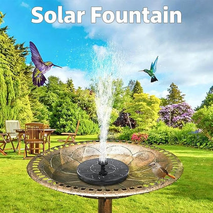 9V 3.5W Solar Bird Bath Fountain Pump, Solar Fountain Water Pump, Free Standing Solar Panel Spray Sprinkler Head for Bird Bath Garden