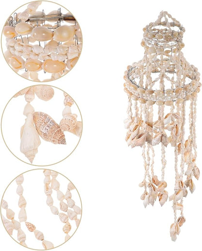 Seashell Wind Chimes, 2Pcs Shell Wind Chimes for Outside Hanging Shell Nautical Decorative Decoration Sea Decor for Outside Patio Yard Garden Hanging Ornament Home Decor