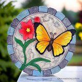 OrnamentallyYou Elegant Resin Stepping Stone, Outdoor Garden Pathway Decoration (Colorful Moments Bloom Stepping Stone, 9.5" Butterfly Garden Decorative Figurine)