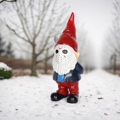 Garden Gnome Statue, Gothic Decor, Horror Gnomes Spooky Collectible for Halloween Outdoor Decorations