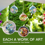 Yao Yuan 4 Inch Garden Hanging Gazing Ball Hand-Blown Glass for Hanging Gardens Window Outdoor Gazing Ball Witch Balls Glass Ornament (organe and red)