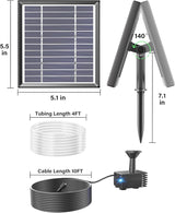 Biling Solar Water Pump Outdoor, Solar Powered Fountain Water Pump for Bird Bath, Garden, Backyard, Pool, Fish Tank