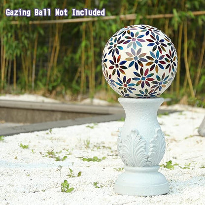 VCUTEKA Gazing Ball Stand, Roman Column Gazing Globe Stand for 8-10 Inch Garden Gazing Globe, Indoor/Outdoor Display Stand Décor Accessories, 12" H