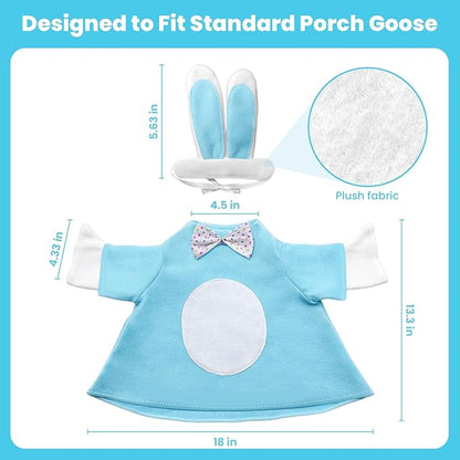 Independence Day Style Cute Outfit for 23-Inch Cement Goose – Outdoor Garden Yard Porch Decor
