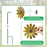 Wind Spinners Garden Decor,5 Pack Colorful Daisy Garden Stakes for Outdoor Decorations,Metal Wind Spinner Yard Stake for Patio,Lawn