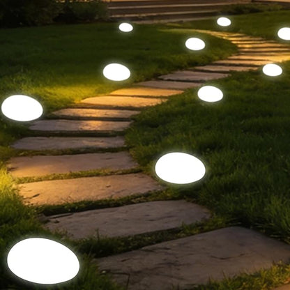 Solar Powered Outdoor Lights - Waterproof Garden Path Lighting, Pebble Shape Landscape Lights for Yard, Lawn, Patio, Walkway, White Light(1 pc)